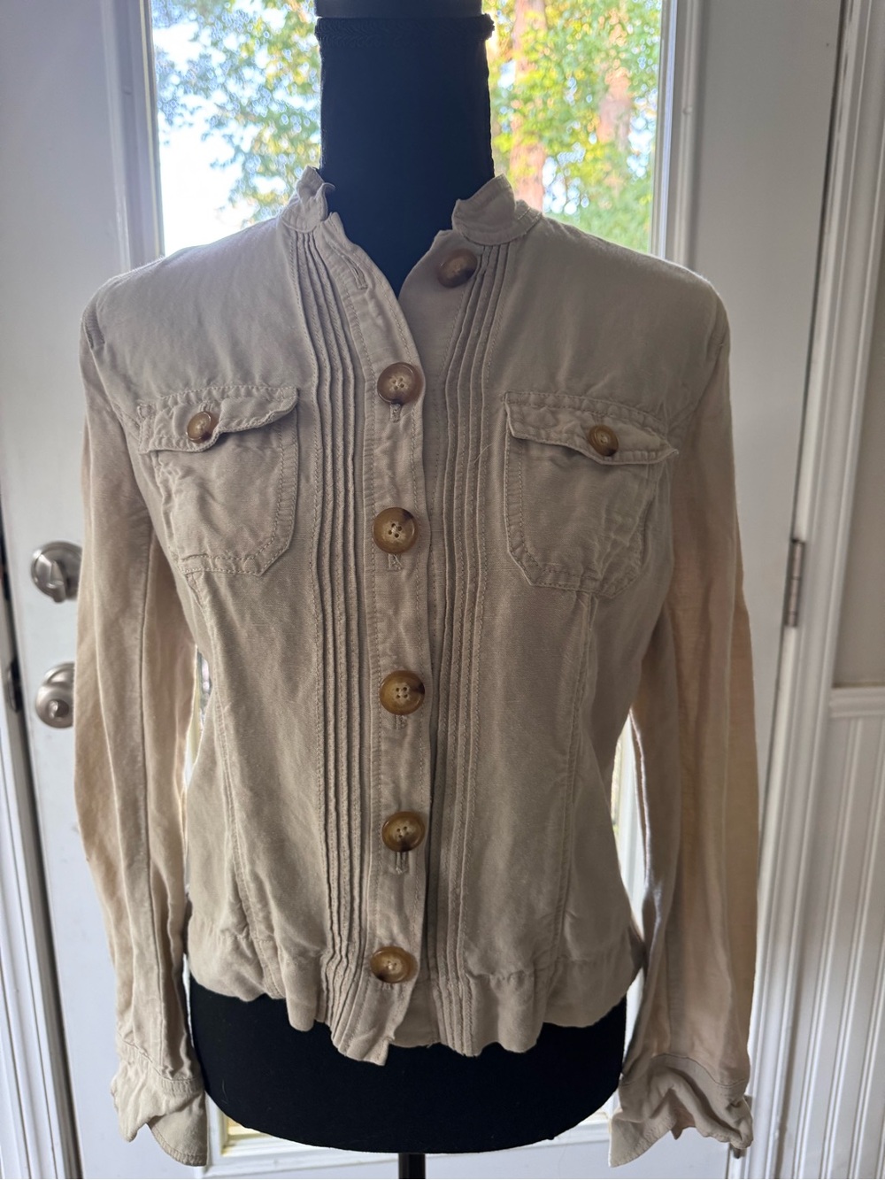 Beige linen long sleeve Nautica jacket size S
